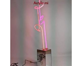 Lot 274 Tall Neon Ribbon Sculpture. Bright Colors. Acrylic mi
