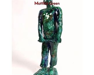 Lot 275 Italian Art Pottery Sculpture of Worker. Mottled Green