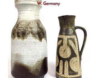 Lot 277 2pcs Art Pottery. LAPID Israel Pitcher and W. Germany
