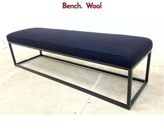 Lot 279 Florence Knoll Style Black enameled Steel Bench. Wool