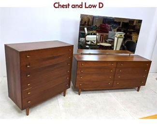 Lot 282 RWAY American Modern Bedroom Set. Tall Chest and Low D