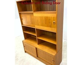 Lot 284 DOMINO Danish Modern Bookcase Cabinet with Sliding Door