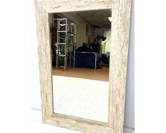 Lot 289 Wide Framed Travertine Wall Mirror