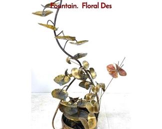 Lot 293 Decorative Brass and Copper Water Fountain. Floral Des