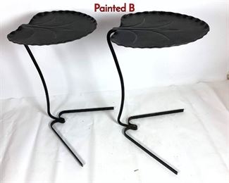 Lot 299 2pcs Salterini Lily Pad Leaf Nesting Tables. Painted B