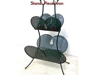 Lot 300 Mathieu Mategot Style Magazine Rack Stand. Pieced Iron