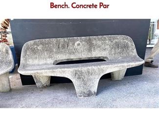 Lot 309 JIM MILLERMELBERG Modernist Cement Bench. Concrete Par