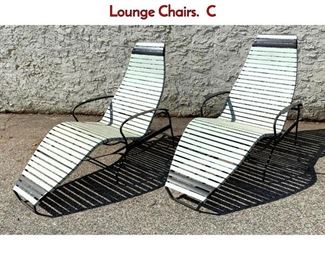 Lot 314 Pair Mid Century Modern Outdoor Strap Lounge Chairs. C
