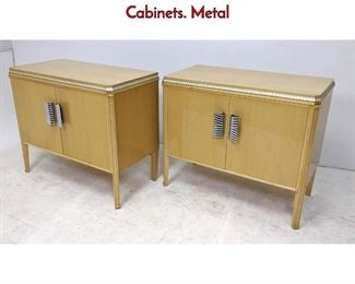 Lot 325 Pr Brevettato Italian Decorator Server Cabinets. Metal