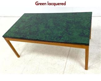 Lot 332 P TOREN EMAN 68 Coffee Cocktail Table. Green lacquered