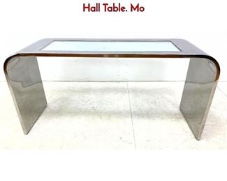Lot 336 BRUETON Polished Stainless Steel Console Hall Table. Mo
