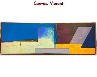 Lot 348 Modernist Geometrical Oil Painting On Canvas. Vibrant