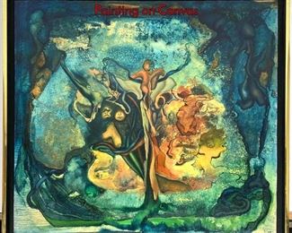 Lot 350 FLUFFY COOPER PALMER Surrealist Oil Painting on Canvas