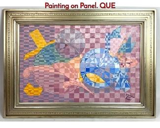 Lot 353 BENI E. KOSH Abstract Modern Oil Painting on Panel. QUE