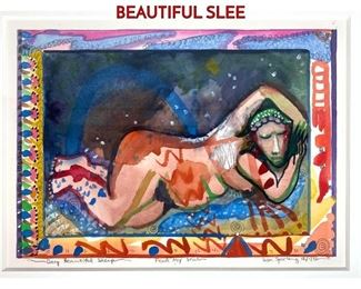 Lot 355 LISA SPARLING Watercolor Painting. DEEP BEAUTIFUL SLEE