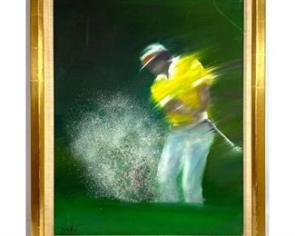 Lot 356 VICTOR SPAHN Oil Painting of Golfer.