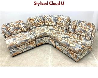 Lot 361 Retro Modern Sectional Sofa Couch with Stylized Cloud U