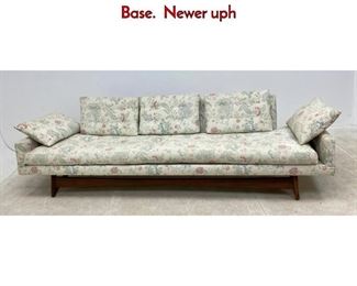 Lot 366 Adrian Pearsall Sofa Couch with Walnut Base. Newer uph