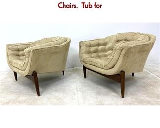 Lot 369 Pair Mid Century Modern Tri Leg Lounge Chairs. Tub for