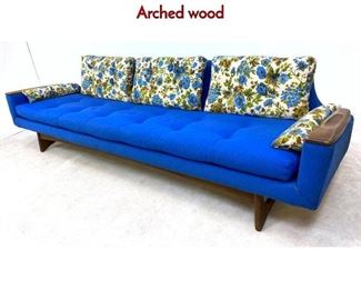 Lot 371 Adrian Pearsall Sofa Couch with Wood Arms. Arched wood