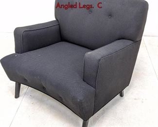 Lot 374 Art Deco Style Oversized Lounge Chair. Angled Legs. C