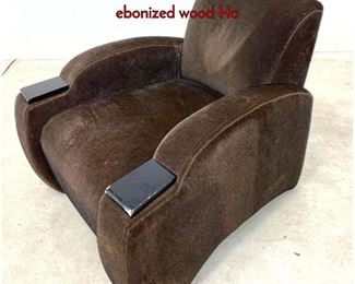 Lot 377 Art Deco Mohair Club Lounge Chair with ebonized wood Ha