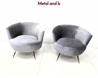 Lot 379 Pair Contemporary Italian Style Tub Chairs. Metal and b