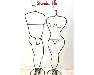 Lot 381 Pair Contemporary Mannequin Clothing Rack Stands. His
