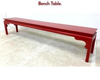 Lot 385 Long Low Asian Style Console Hall Table. Bench Table.