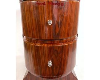 Lot 389 Art Deco 2 Drawer Side End Table. Bow front. Nicely g