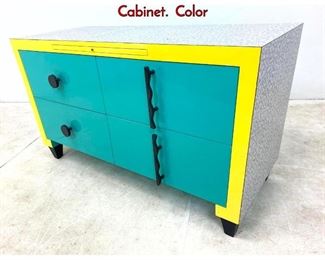 Lot 392 Memphis Design Group Attributed Dresser Cabinet. Color