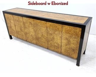 Lot 395 Milo Baughman Style Burl Credenza Sideboard w Ebonized