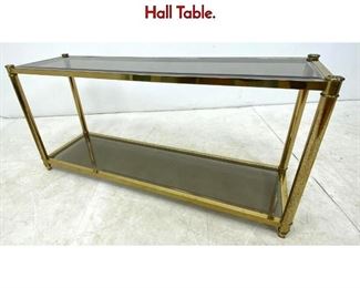 Lot 398 80 s Modern Brass and Glass Console Hall Table.