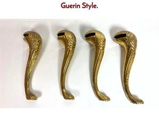 Lot 400 Set 4 Decorative Brass Table Legs Guerin Style.