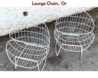 Lot 403 Pair Mid Century Modern Wire Outdoor Lounge Chairs. Or