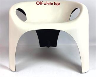 Lot 411 Molded Fiberglass Modernist Lounge Chair. Off white top