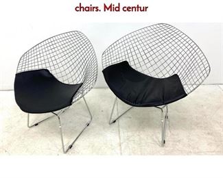 Lot 417 Pr newer HARRY BERTOIA style Diamond chairs. Mid centur