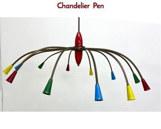 Lot 422 Italian Stilnovo Burnished Brass Spider Chandelier Pen
