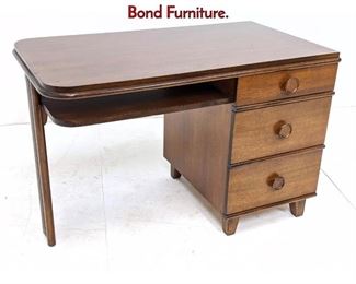 Lot 423 Art Deco Style Walnut Desk. Marked TriBond Furniture.
