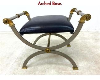 Lot 432 Regency Style Brass And Iron Bench Stool. Arched Base.