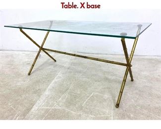 Lot 434 Decorator Gilt Faux Bamboo X Base Coffee Table. X base