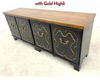 Lot 445 BAKER Orientalist Low Credenza Cabinet with Gold Highli