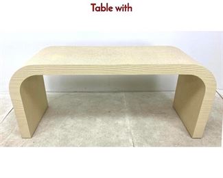 Lot 446 Karl Springer Style Grass Cloth Console Hall Table with