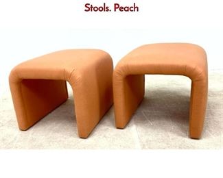 Lot 447 Pair Sherrill Furniture U Shaped Benches Stools. Peach