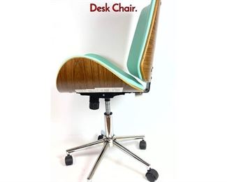 Lot 452 Contemporary Molded Wood and Vinyl Desk Chair.