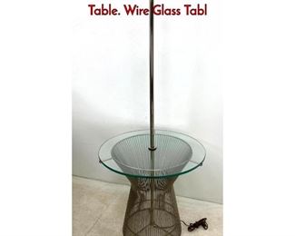 Lot 460 WARREN PLATNER style LAUREL Lamp Table. Wire Glass Tabl