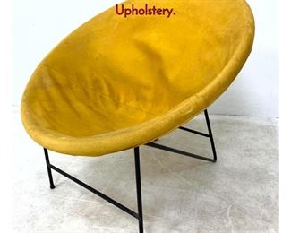 Lot 472 Vintage Hairpin Iron Hoop Chair with Yellow Upholstery.
