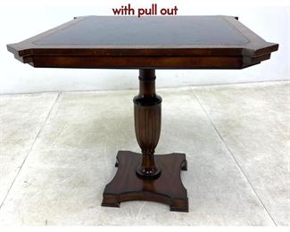 Lot 473 Traditional Style Leather Top Game Table with pull out
