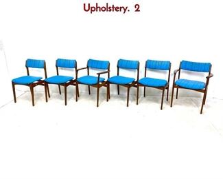 Lot 478 Set 6 Erik Buck Dining Chairs with Blue Upholstery. 2
