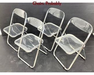 Lot 479 Set of 4 Italian Smoked Lucite Folding Chairs. Probably